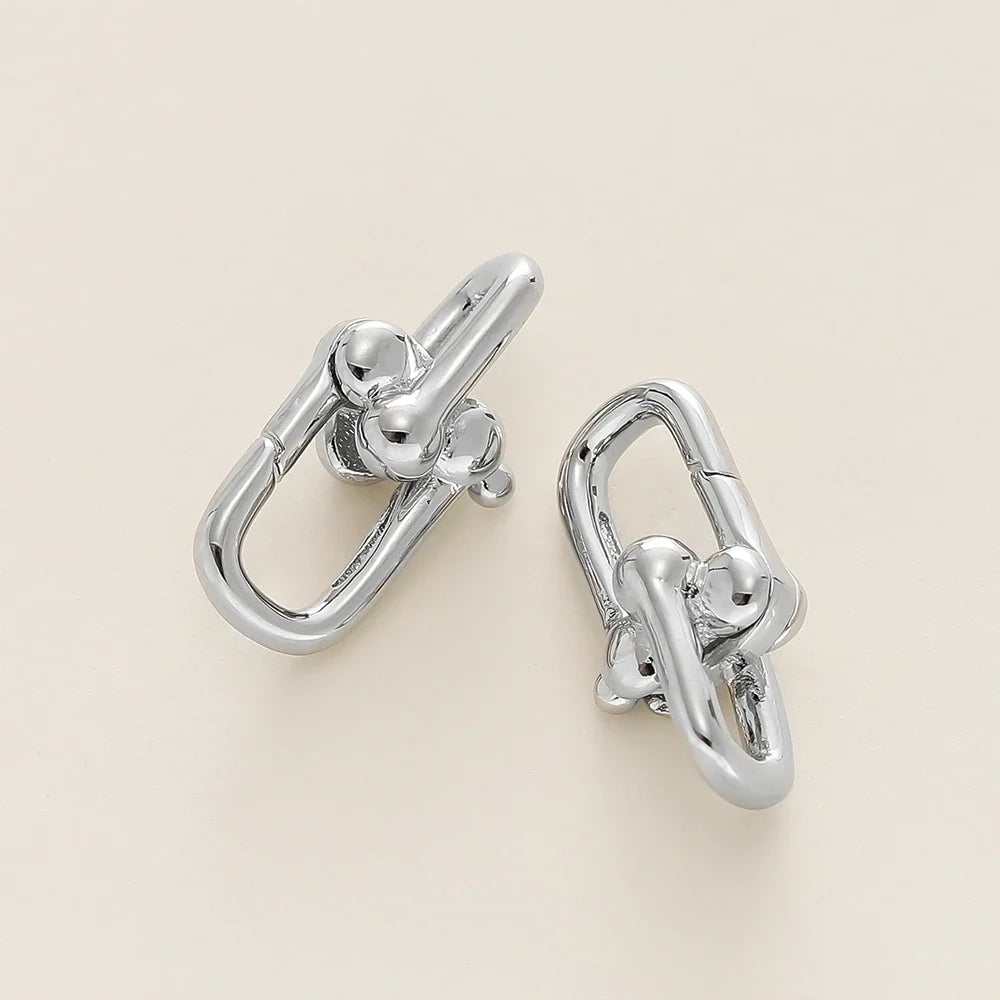 2Pcs/Pack 14/18K Gold Plated Spring Clasps Brass U Shape Lobster Clasp Connector for DIY Jewelry Bracelet Making Accessories
