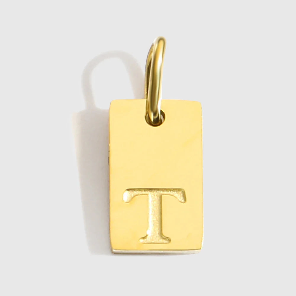 Alphabet Charm Pendant for Necklaces Stainless Steel Jewelry DIY Engraved Lettering Accessories Women's Fashion Jewelry