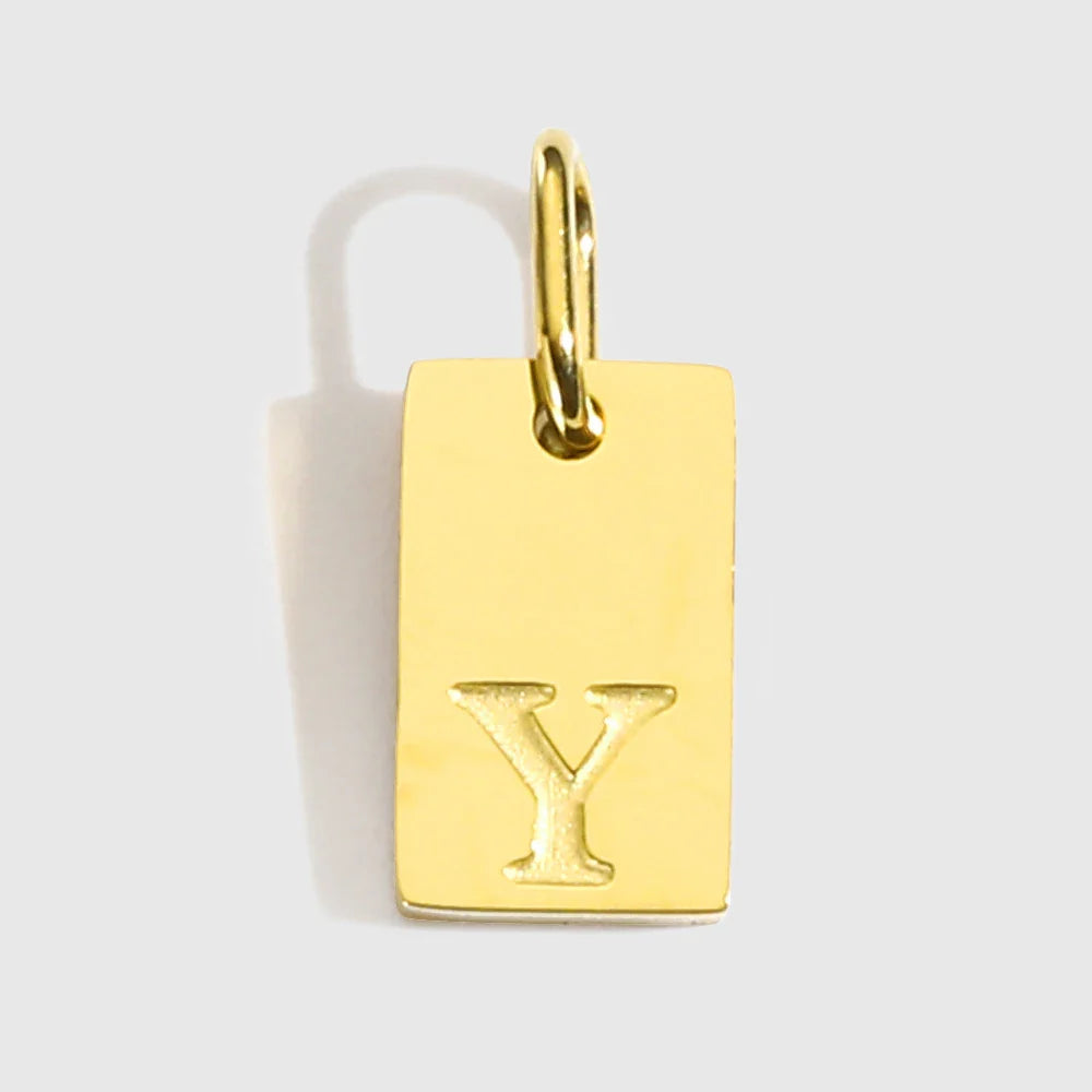 Alphabet Charm Pendant for Necklaces Stainless Steel Jewelry DIY Engraved Lettering Accessories Women's Fashion Jewelry