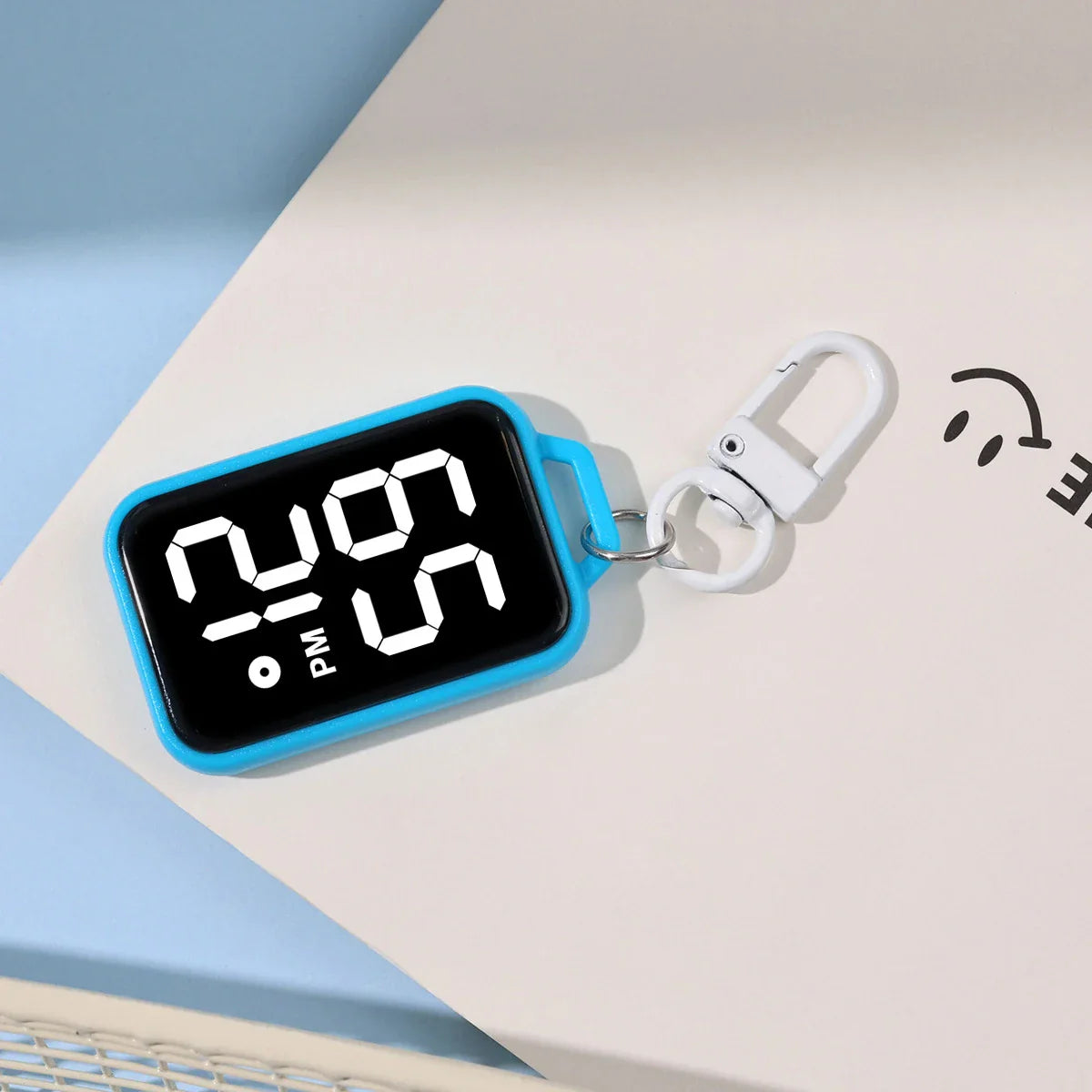 1PC LED Keychain Pocket Watch Digital Display Electronic Watch Student Backpacks Keys Pendant Cartoon Small Hanging Watch Gift