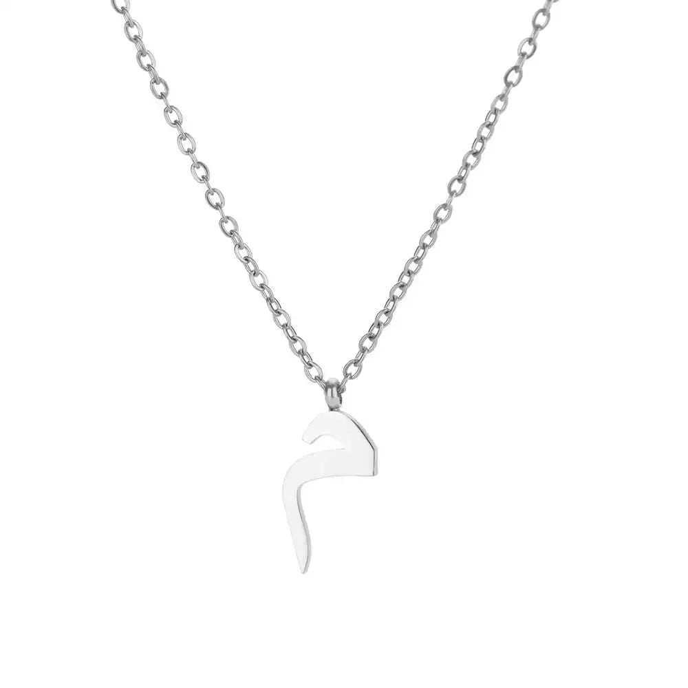 Arabic Letter Name Pendant Necklace For Women Stainless Steel Inital Chain Choker Collar Necklace 2024 Wedding Jewelry bijoux