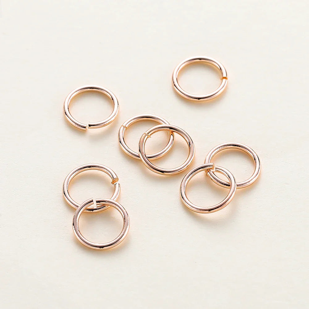 50-200/lot 14K 18K Gold Necklace Open Single Jump Ring Lobster Clasp Connector Split Ring Fitting DIY Jewelry Making Accessories