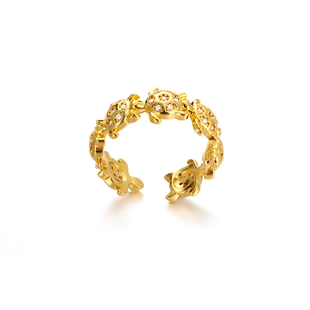 316L Stainless Steel Starfish Shell Rings for Women Gold Color Open Finger Ring Femme Trendy Summer Vacation Ocean Jewelry Gift