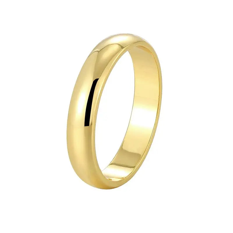 925 Sterling Silve Gold Colour Ring Fashion Women's Classic Simple Couple's Wedding Ring Engagement Party Jewellery Gift