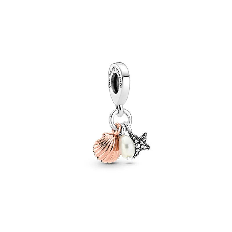 All Hot Selling Item Original 925 Sterling Silver Ocean Charms Sea Star Birthday Pendant Beads For Necklaces DIY Bracelet