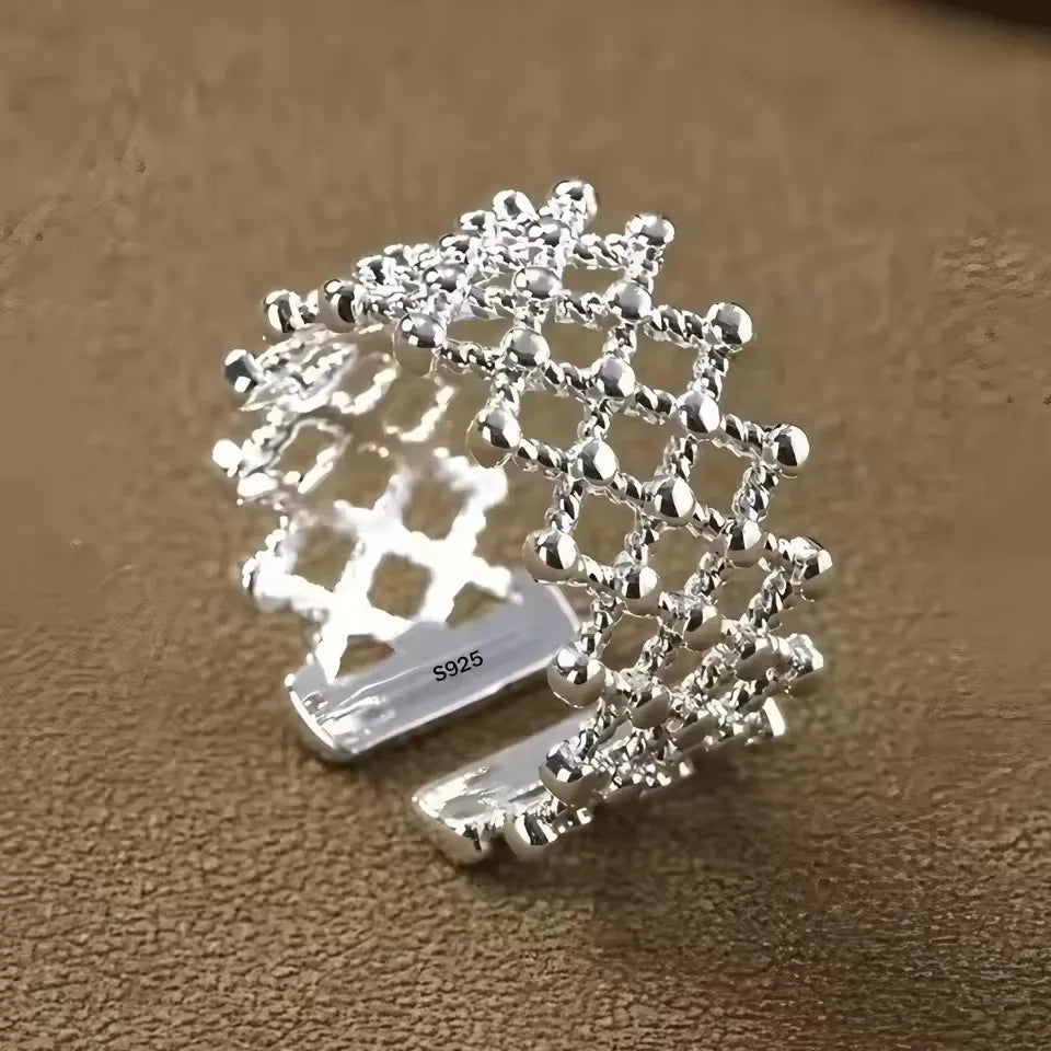 925 Sterling Silver Chain Knot Ring For Women Wrap Wide Band Rock Geometry Punk Jewelry Gift Wholesale Dropshipping