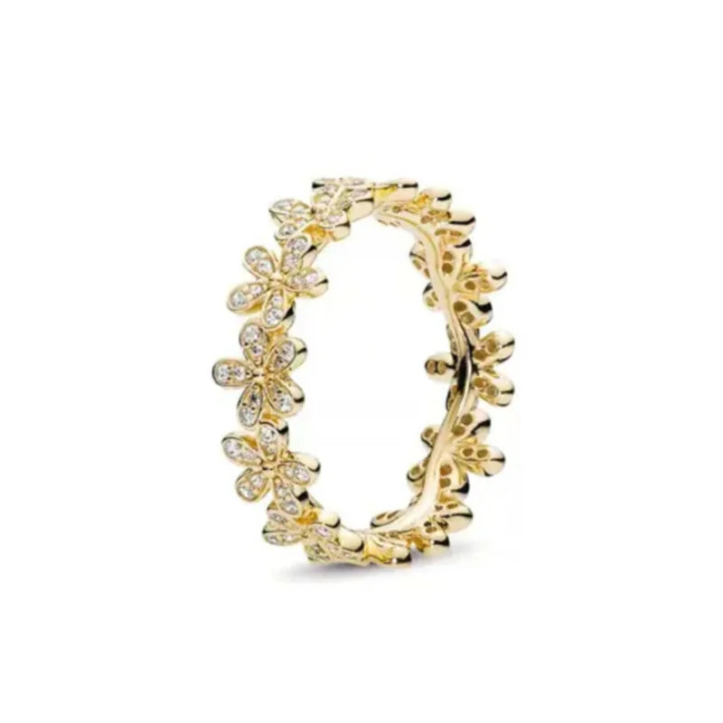 925 Silver Gold Color Heart Stone Rings Ring New Hot Selling Gold Color Rings Suitable For Any Occasion  DIY Birthday Gift