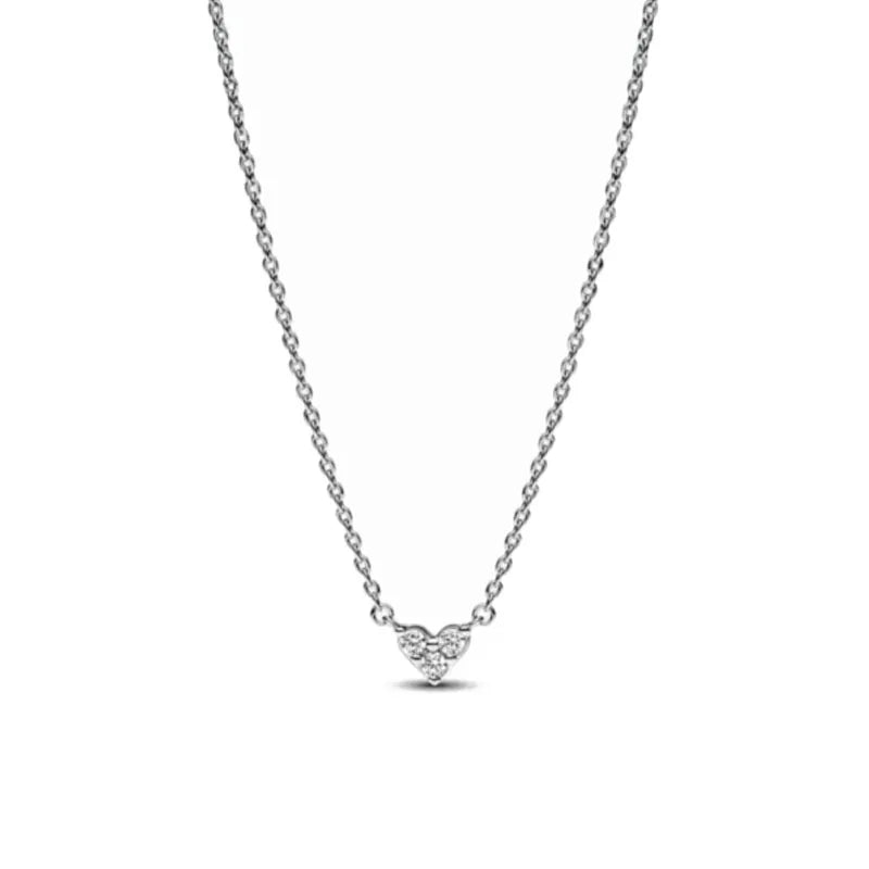 925 Sterling Silver Heart Bow Necklace Fit Christmas Jewelry For Women DIY  Making Party Wedding Gift