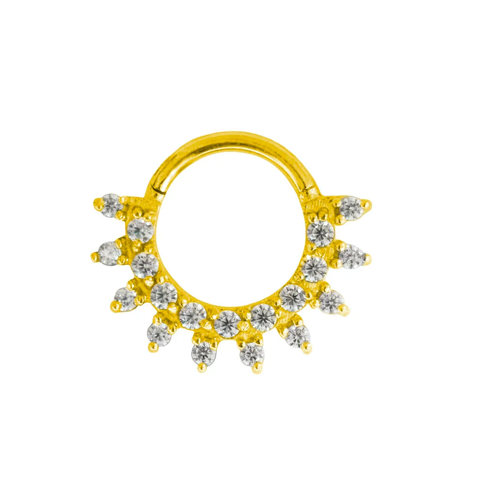 316L Surgical Steel Segment Nose Ring Zircon Septum Clicker Ear Cartilage Helix Daith Hoop Body  Piercing Jewelry