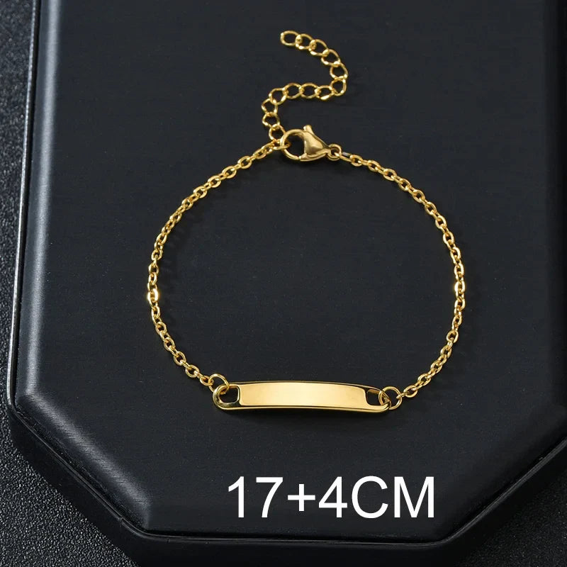 Bluelory Personalized Bracelet For Men  Women Stainless Steel Multi Styles Blank Nameplate Heart Bracelet  Party Jewelry Gift