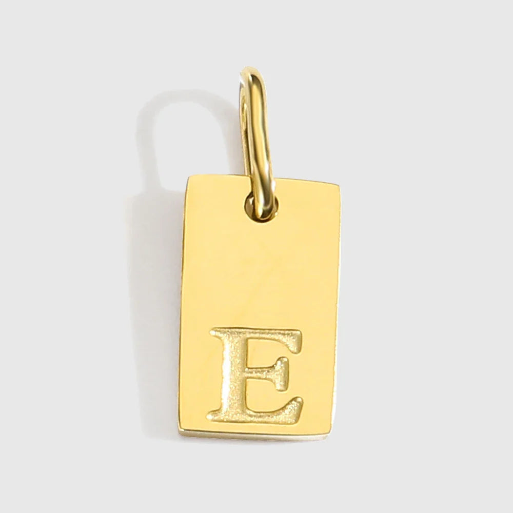 Alphabet Charm Pendant for Necklaces Stainless Steel Jewelry DIY Engraved Lettering Accessories Women's Fashion Jewelry