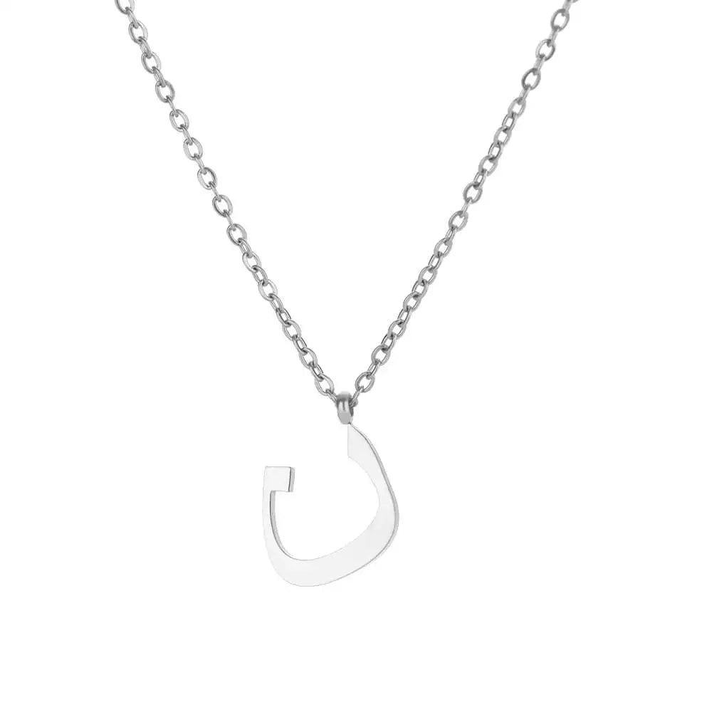 Arabic Letter Name Pendant Necklace For Women Stainless Steel Inital Chain Choker Collar Necklace 2024 Wedding Jewelry bijoux