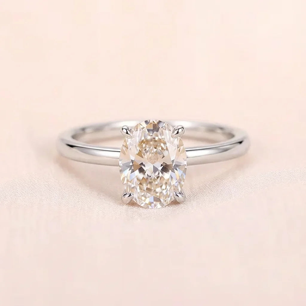 925 Sterling Silve Zircon Gorgeous Shiny Oval Stone Rings For Women Engagement Wedding Luxury High Quality Fine Jewelry Gift