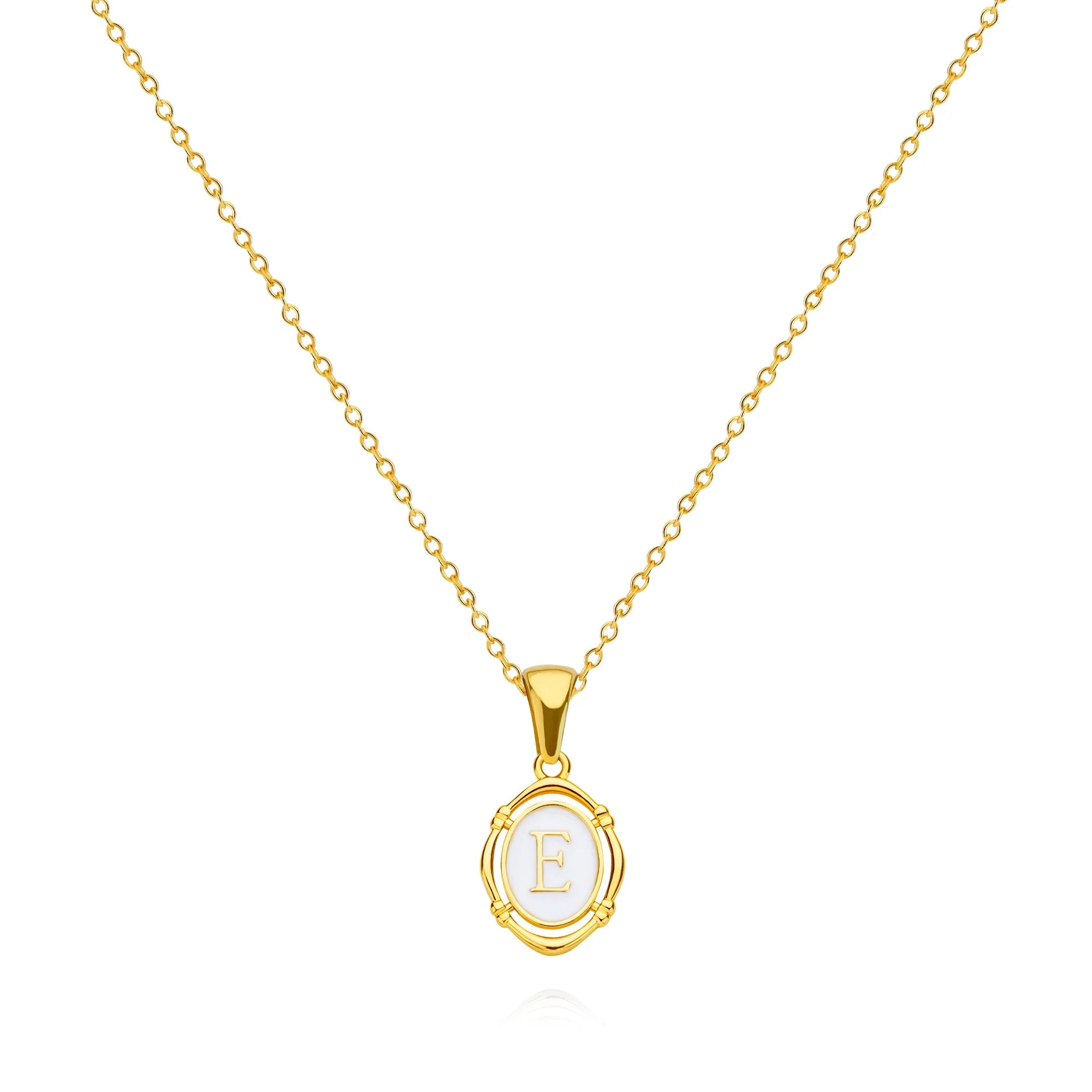 A-Z Letter Initial Enamel Necklace For Women Gold Color Stainless Steel Chain Exquisite Pendant Necklace Fashion Jewelry Gift
