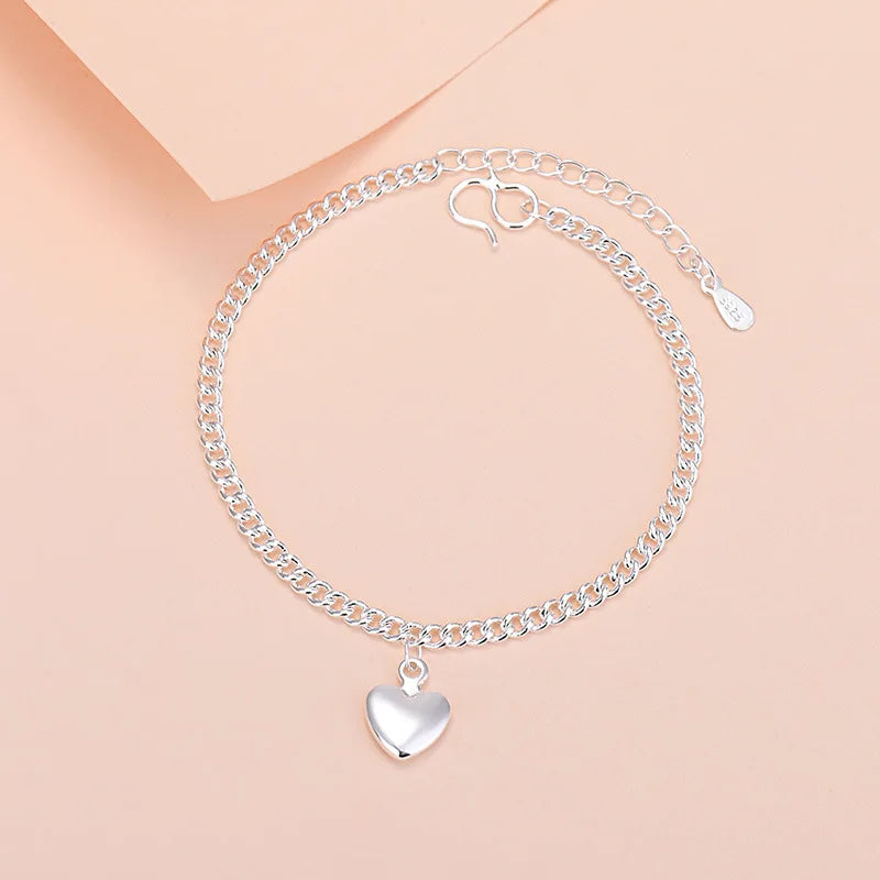 925 Sterling Silver Lucky Bead Charm Bracelets Woman Couple Chain Round Bangles Luxury Jewelry Accessories Wholesale