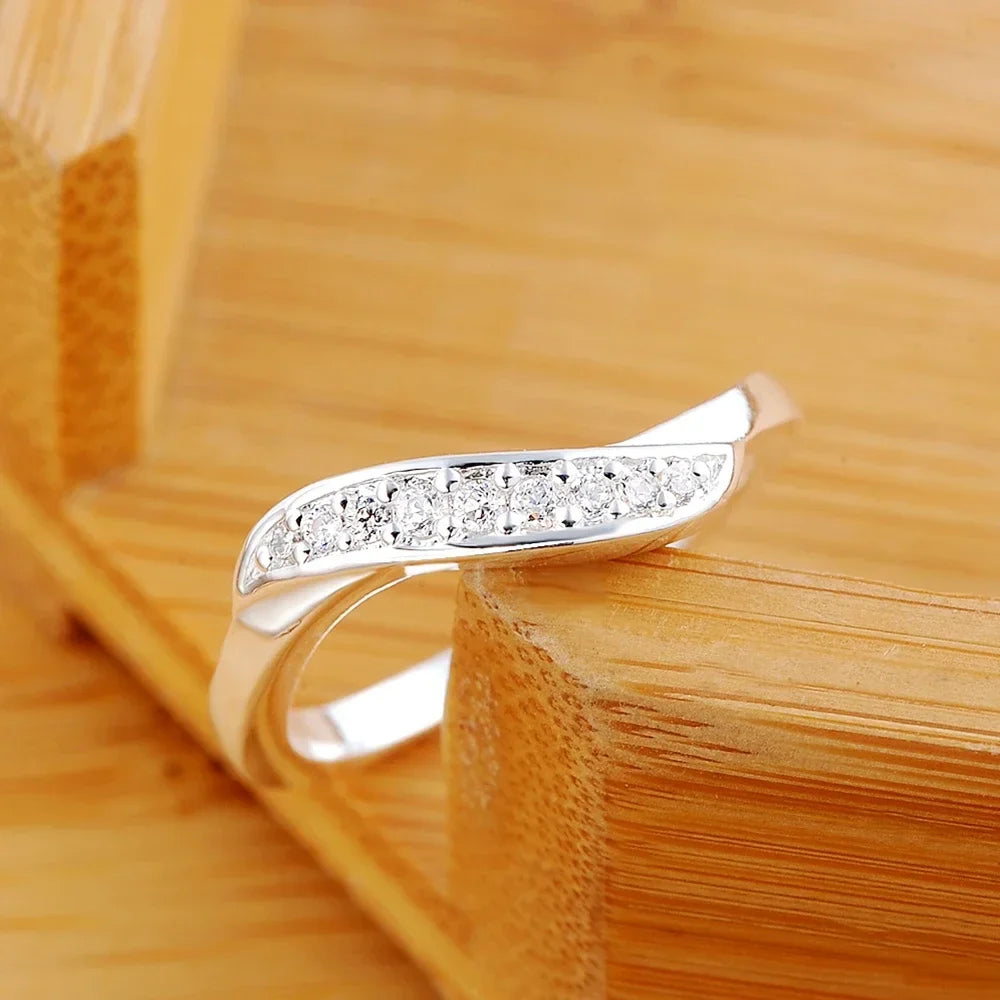 925 Sterling Silver crystal diamond rings for women Fashion elegant wedding accessories Party Gifts Charms fine Jewelry