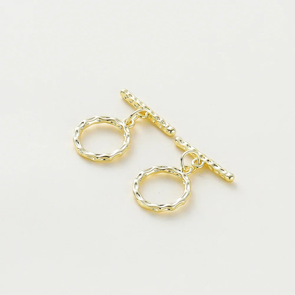 4 Sets 14K/18K Gold Color Plated Brass O Toggle Clasps Connector for DIY Bracelet Necklace Jewelry Making Findings Accessories