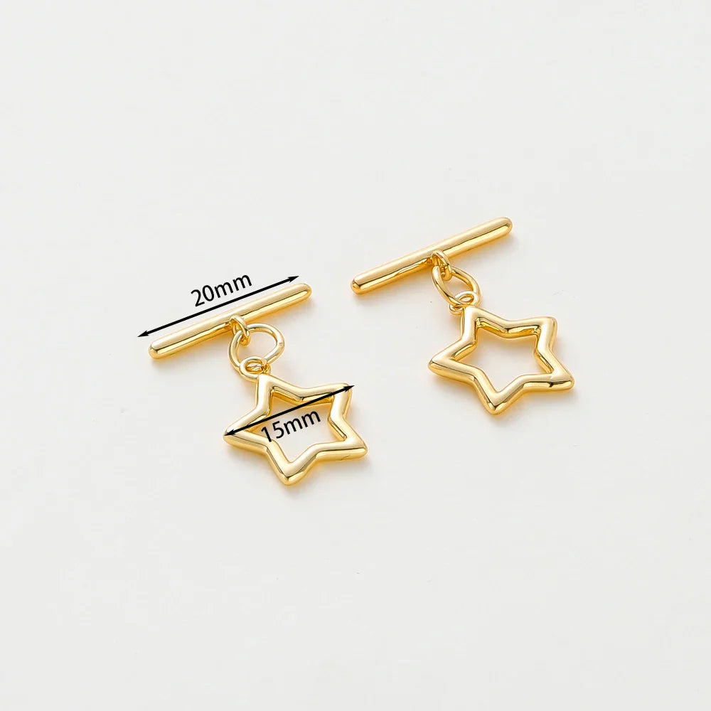 4 Sets 14K/18K Gold Color Plated Brass O Toggle Clasps Connector for DIY Bracelet Necklace Jewelry Making Findings Accessories