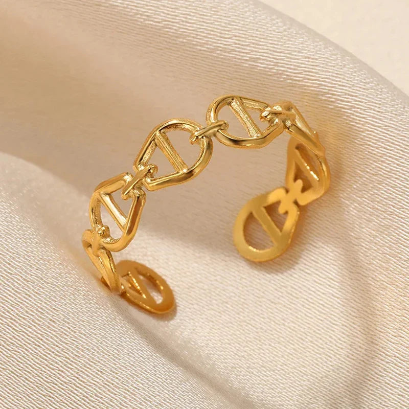 Anti-Stress Rotating Beads Rings for Women Men Gold Color Stainless Steel Double Smooth Beads Finger Ring Party Jewelry Gift