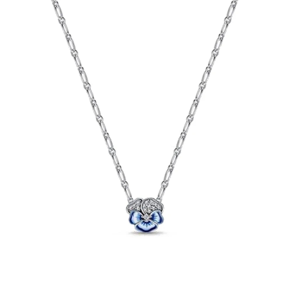 925 Sterling Silver Heart Bow Necklace Fit Christmas Jewelry For Women DIY  Making Party Wedding Gift