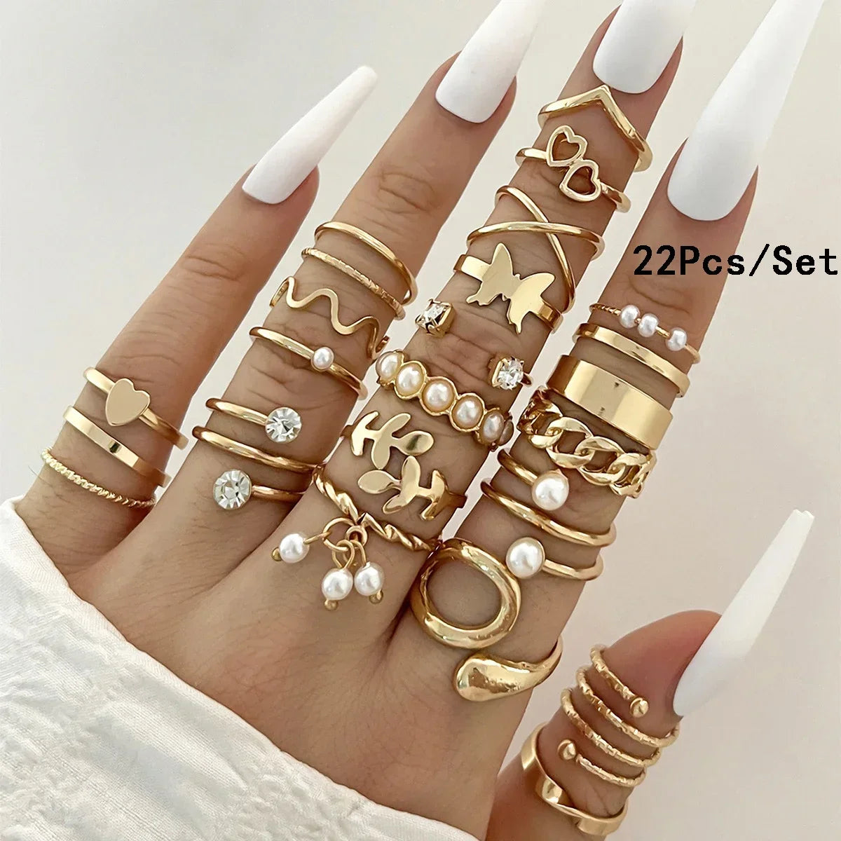 30Pcs Gold Color Knuckle Rings Set For Women Bohemian Geometric Finger Ring Girls Wedding Party Jewelry Gift