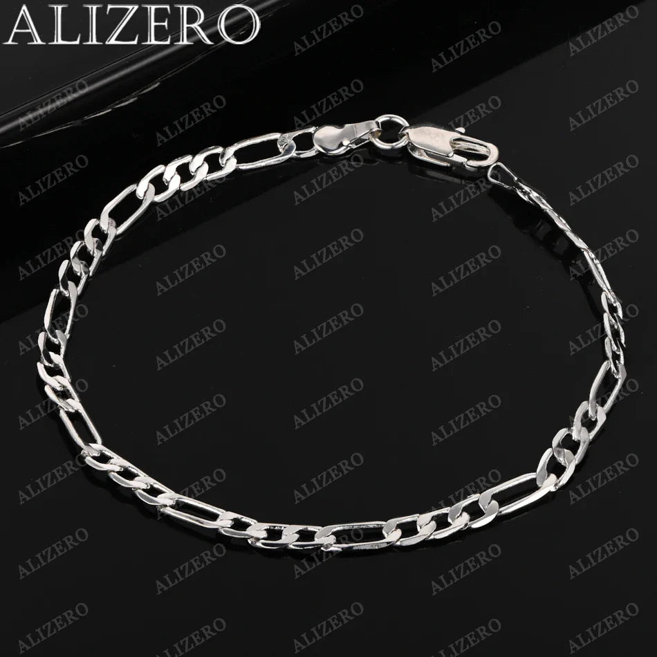 ALIZERO 925 Sterling Silver Bracelet 4/6/8/10/12mm Chain Bracelets For Men Women Fashion Party Fine Jewelry Wholesale