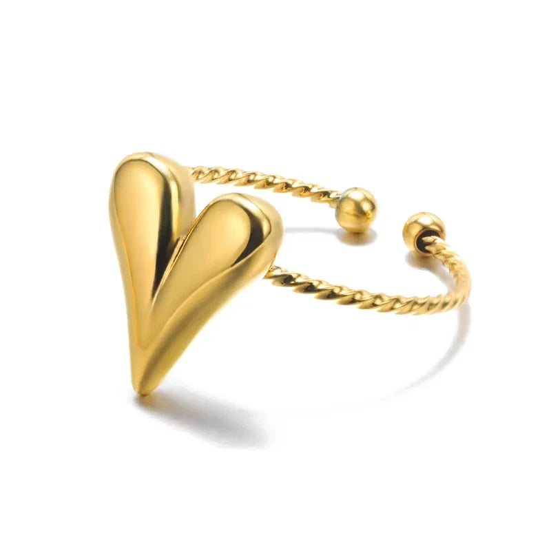 Anti-Stress Rotating Beads Rings for Women Men Gold Color Stainless Steel Double Smooth Beads Finger Ring Party Jewelry Gift