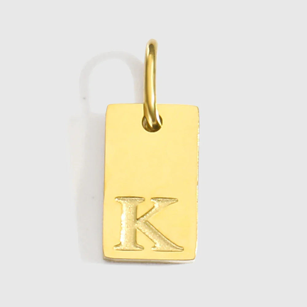 Alphabet Charm Pendant for Necklaces Stainless Steel Jewelry DIY Engraved Lettering Accessories Women's Fashion Jewelry
