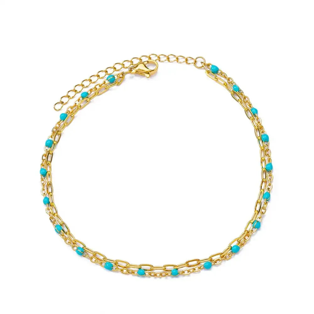 Boho Drops Anklets For Women Gold Color Stainless Steel Anklet Luxury Wedding Aesthetic Jewelry Gift