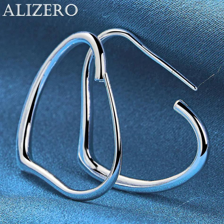 ALIZERO 925 Sterling Silver Earrings Simple Round Circle Hoop Earrings For Woman Fashion Wedding Engagement Charm Jewelry Gifts