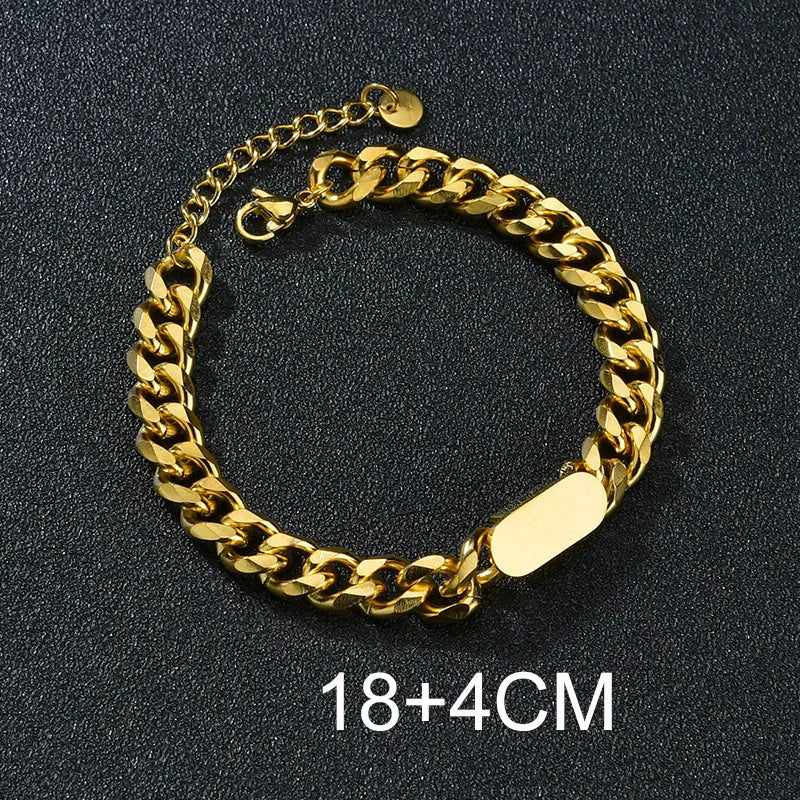 Bluelory Personalized Bracelet For Men  Women Stainless Steel Multi Styles Blank Nameplate Heart Bracelet  Party Jewelry Gift