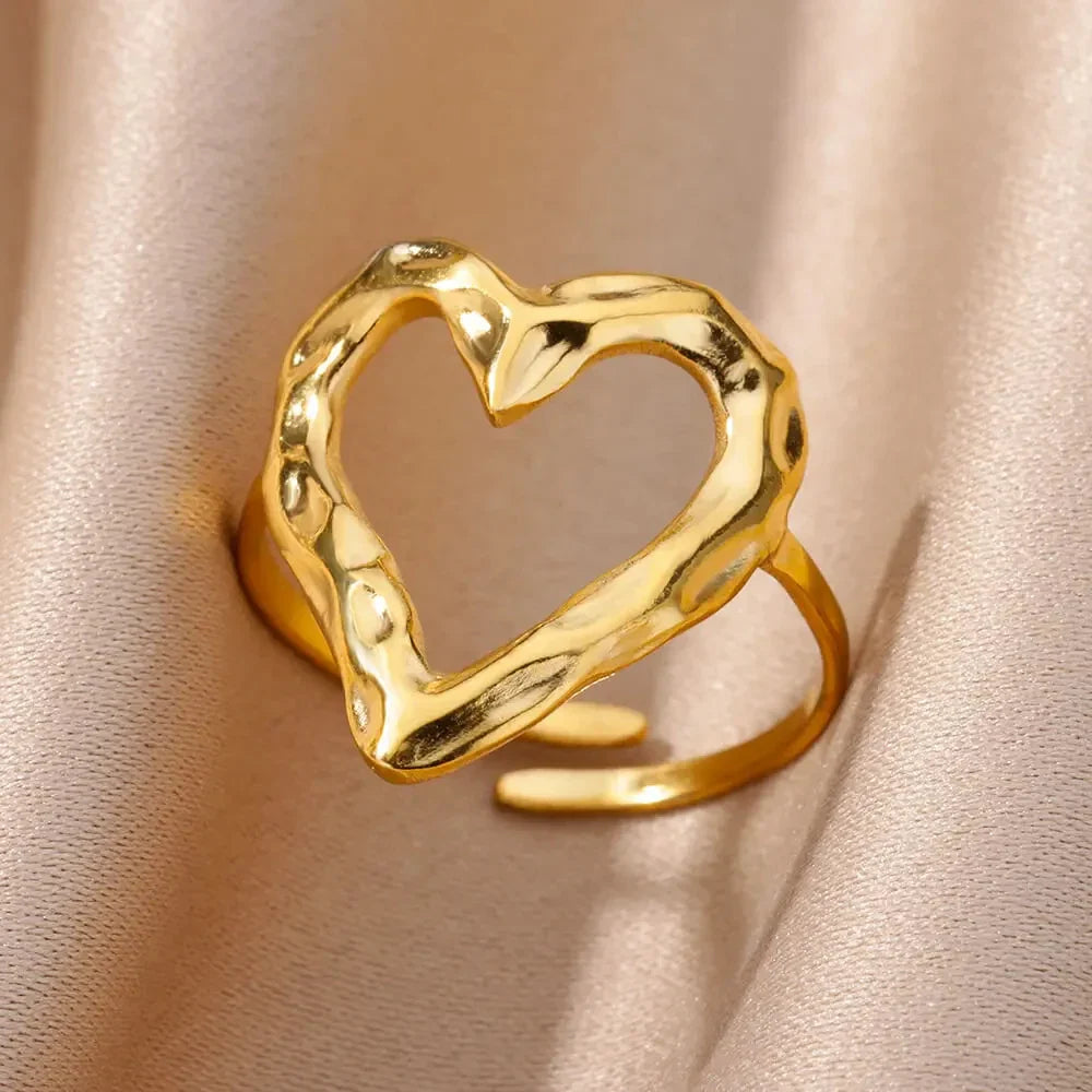 Anti-Stress Rotating Beads Rings for Women Men Gold Color Stainless Steel Double Smooth Beads Finger Ring Party Jewelry Gift