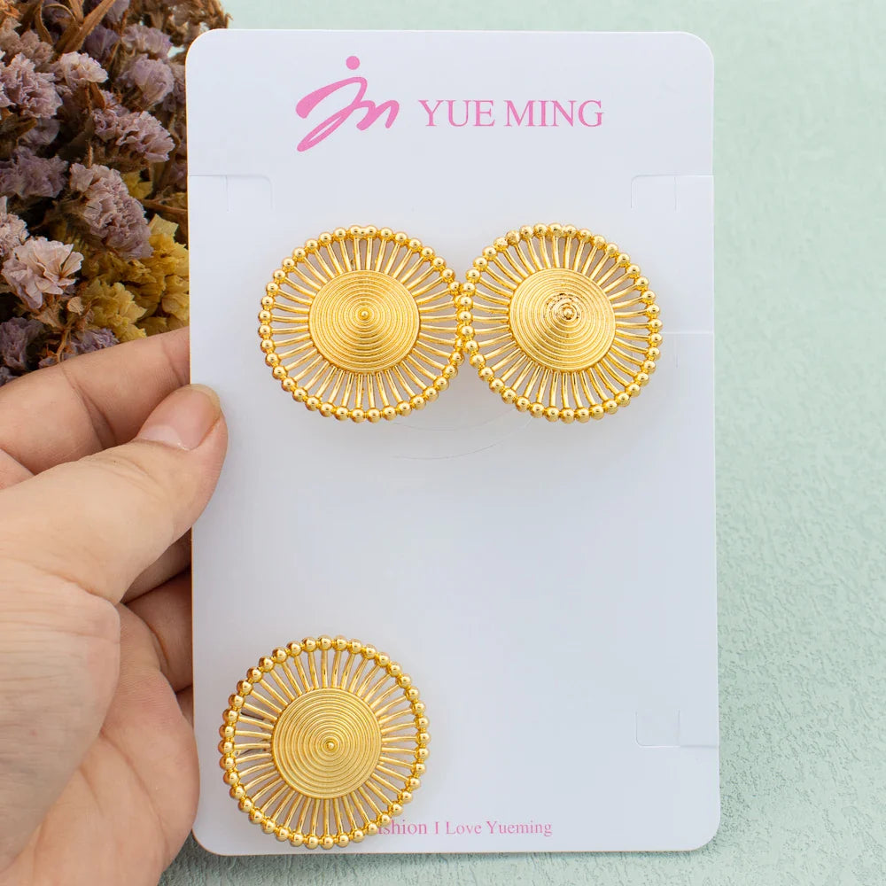 Big Gold Statement Water Earrings Ring Jewelry for Women Punk Vintage Gold Silver Color Geometric Metal Hanging Dangle Earring
