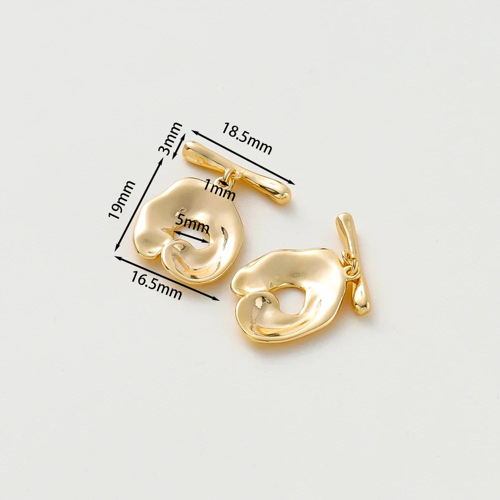 4 Sets 14K/18K Gold Color Plated Brass O Toggle Clasps Connector for DIY Bracelet Necklace Jewelry Making Findings Accessories
