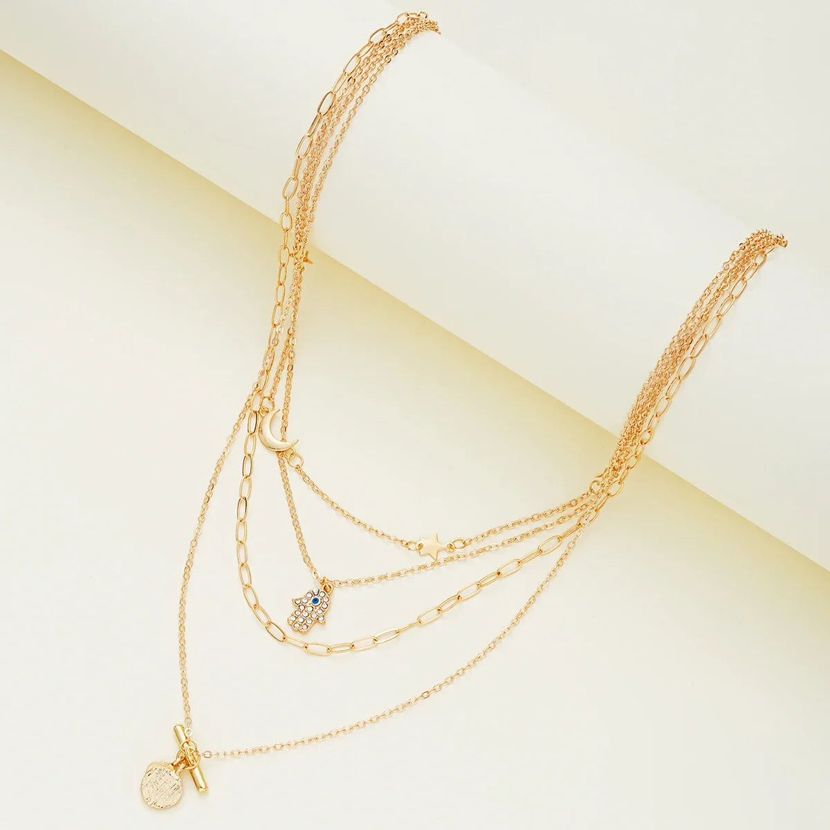 Bohemian Gold Color Multilayer Handmade Chain Vintage Fashion Crystal Pendant Necklaces Sets Jewelry For Women Accessories 2024