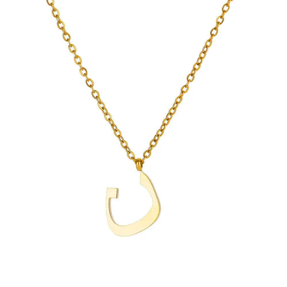 Arabic Letter Name Pendant Necklace For Women Stainless Steel Inital Chain Choker Collar Necklace 2024 Wedding Jewelry bijoux