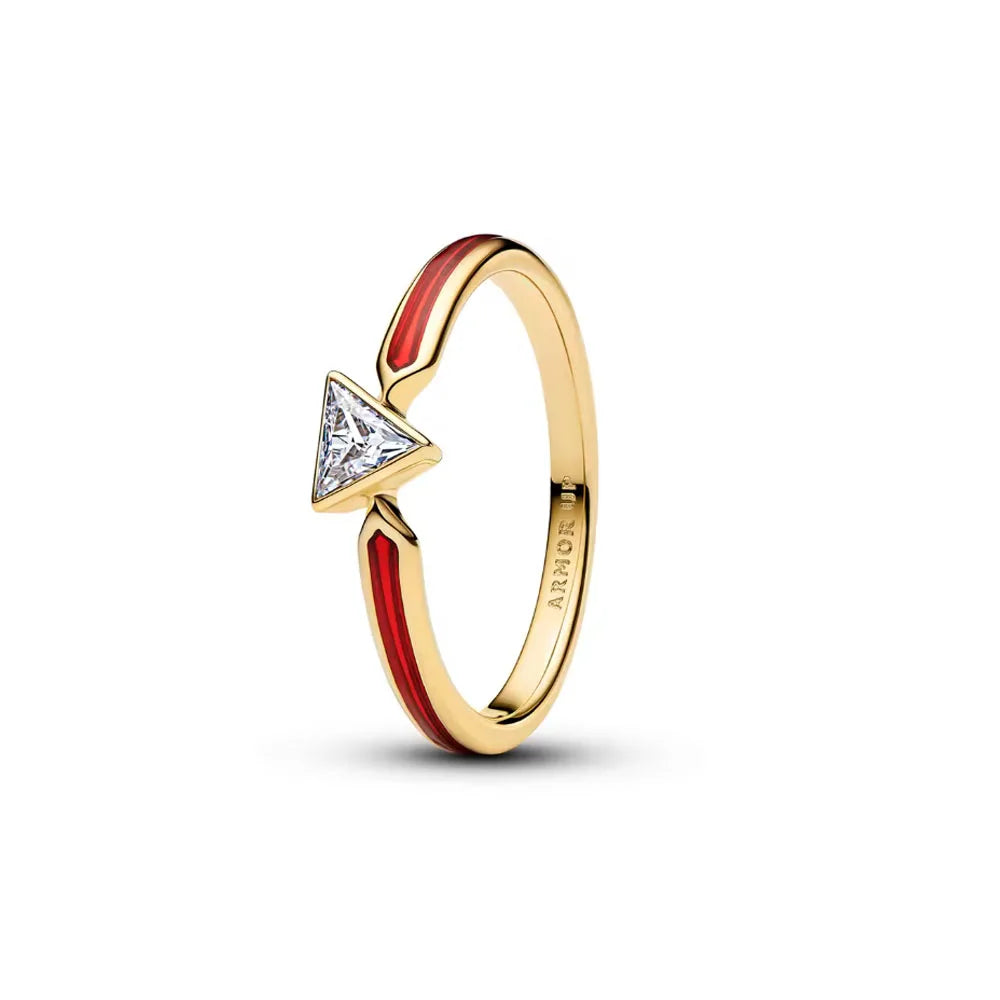 925 Silver Gold Color Heart Stone Rings Ring New Hot Selling Gold Color Rings Suitable For Any Occasion  DIY Birthday Gift