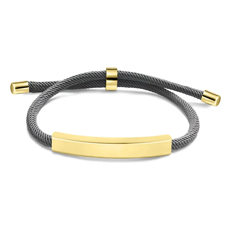 Personalized Men's Bracelet Customized Adjustable Bangle Stainless Steel Name Any Text Engraved Bracelet Birthday Gift for Him