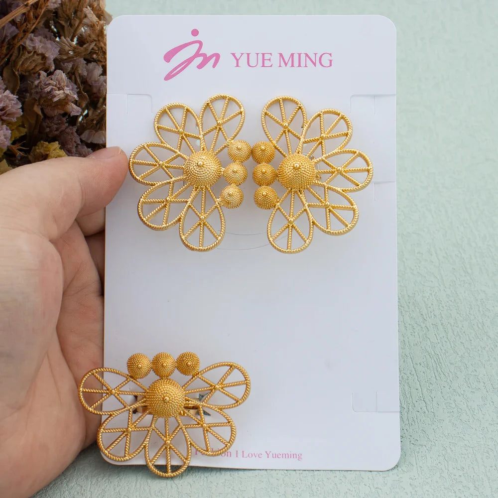 Big Gold Statement Water Earrings Ring Jewelry for Women Punk Vintage Gold Silver Color Geometric Metal Hanging Dangle Earring