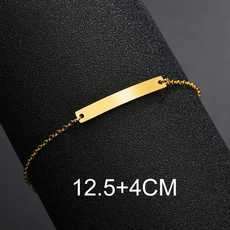 Bluelory Personalized Bracelet For Men  Women Stainless Steel Multi Styles Blank Nameplate Heart Bracelet  Party Jewelry Gift