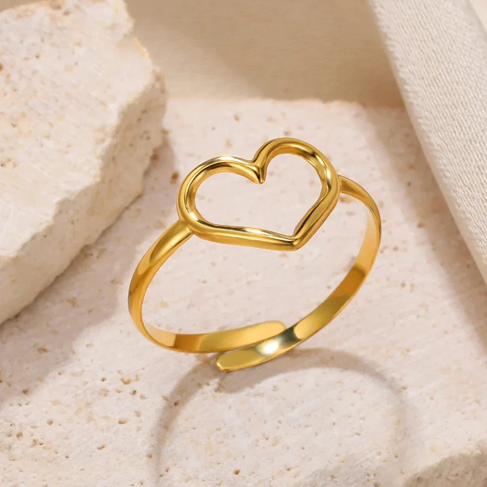 Anti-Stress Rotating Beads Rings for Women Men Gold Color Stainless Steel Double Smooth Beads Finger Ring Party Jewelry Gift
