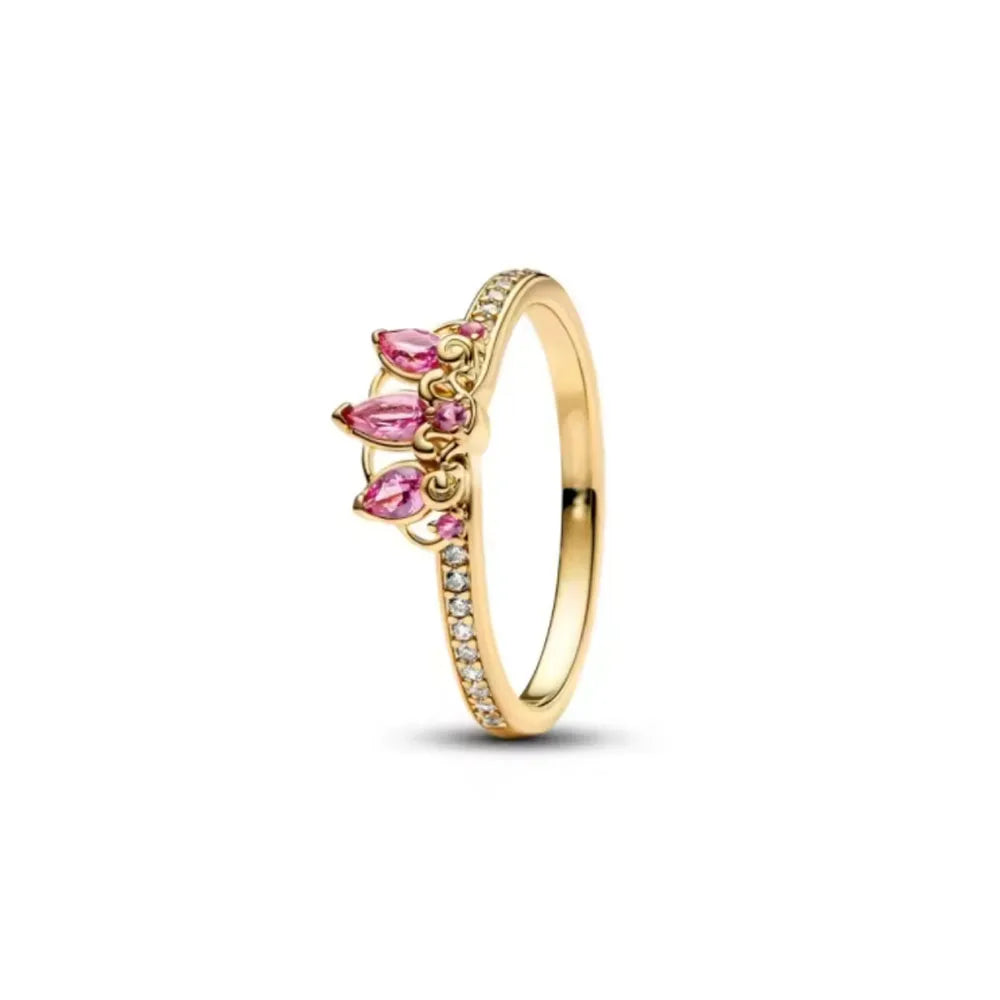 925 Silver Gold Color Heart Stone Rings Ring New Hot Selling Gold Color Rings Suitable For Any Occasion  DIY Birthday Gift