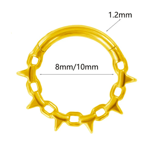 16G Vine Septum Nose Ring Piercing Hinged Clicker 316L Stainless Steel Daith Clicker Helix Cartilage Earring Chain BodyJewelry