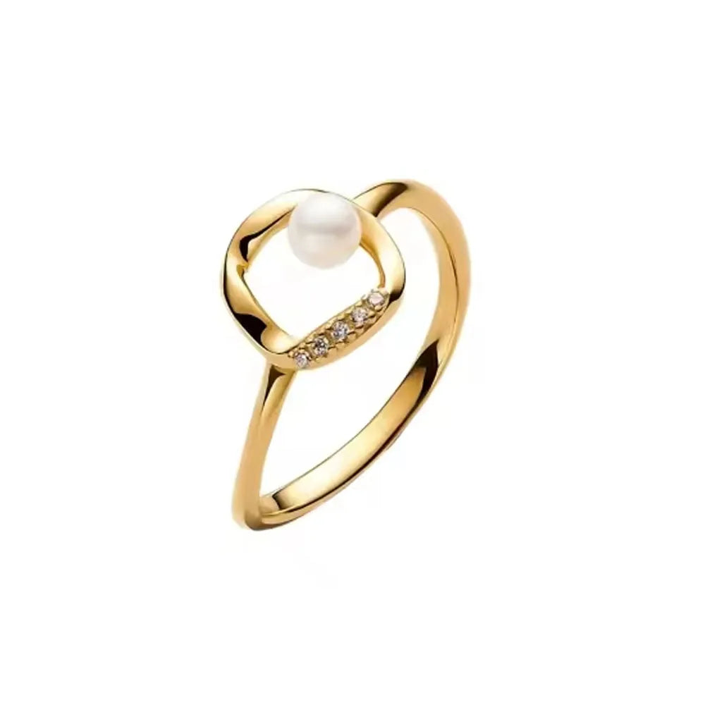 925 Silver Gold Color Heart Stone Rings Ring New Hot Selling Gold Color Rings Suitable For Any Occasion  DIY Birthday Gift