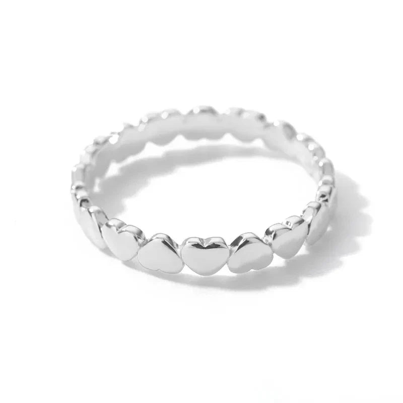 Stainless Steel Heart Rings For Women Gold Color Heart  Engagement Wedding Ring Luxury Wedding Aesthetic Fashion Jewelry Gift