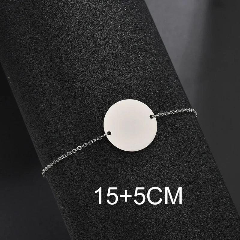 Bluelory Personalized Bracelet For Men  Women Stainless Steel Multi Styles Blank Nameplate Heart Bracelet  Party Jewelry Gift