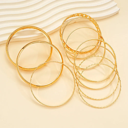 10 Pcs Punk Trendy Multilayer Bracelets Set for Women Elegant Delicate Twist Sparkling Adjustable Bangles Jewelry Couples Gifts