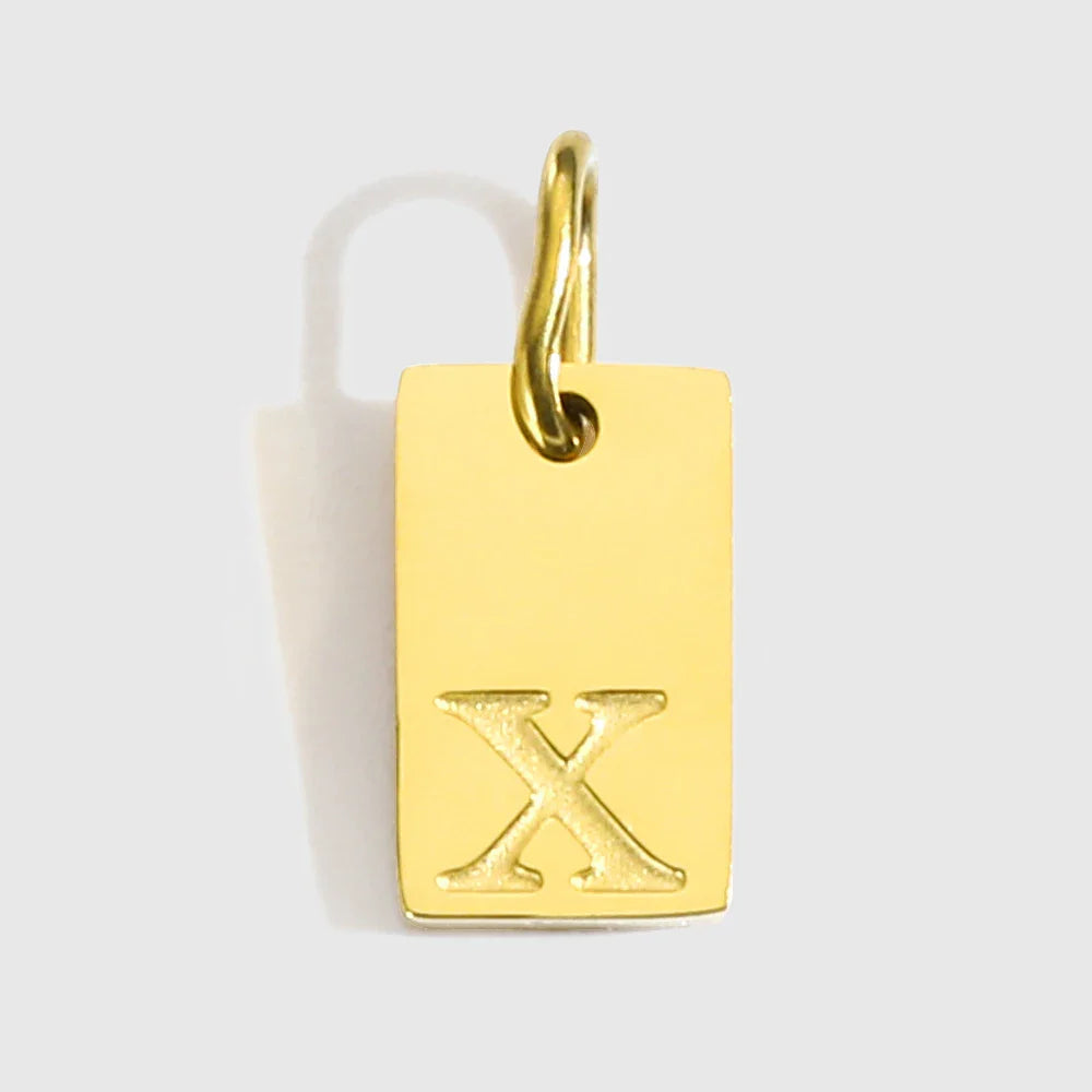 Alphabet Charm Pendant for Necklaces Stainless Steel Jewelry DIY Engraved Lettering Accessories Women's Fashion Jewelry