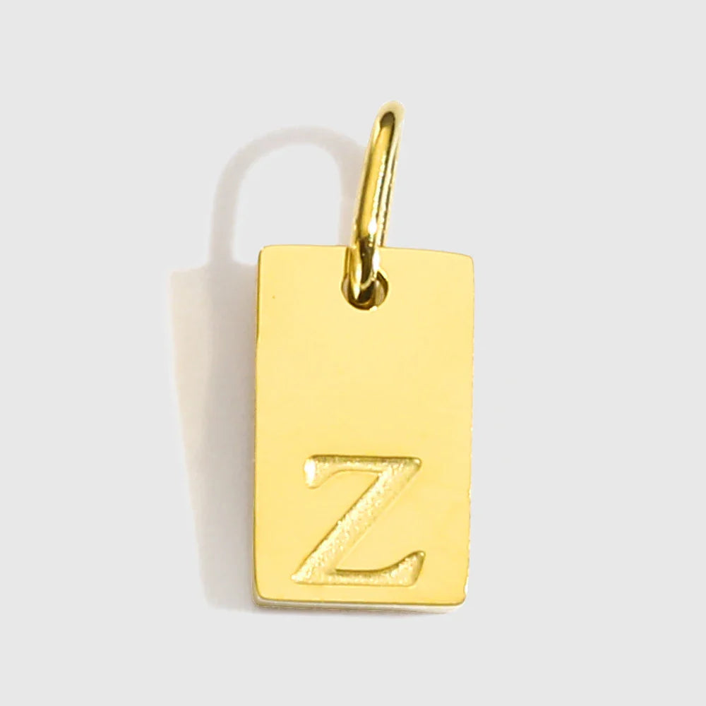 Alphabet Charm Pendant for Necklaces Stainless Steel Jewelry DIY Engraved Lettering Accessories Women's Fashion Jewelry