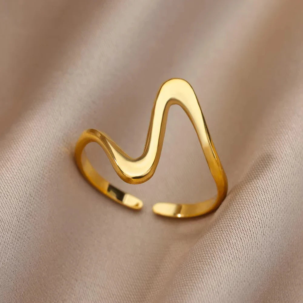 Anti-Stress Rotating Beads Rings for Women Men Gold Color Stainless Steel Double Smooth Beads Finger Ring Party Jewelry Gift